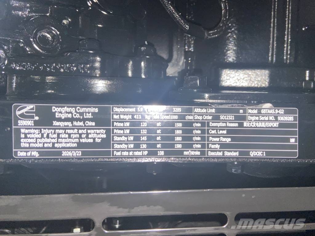 Cummins 6BTAA5.9-G2 - 155 kVA Generator - DPX-19837 ディーゼル発電機