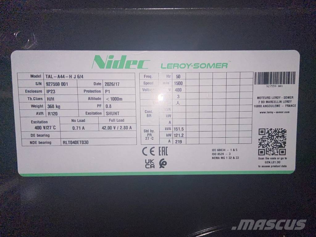 Cummins 6BTAA5.9-G2 - 155 kVA Generator - DPX-19837 ディーゼル発電機