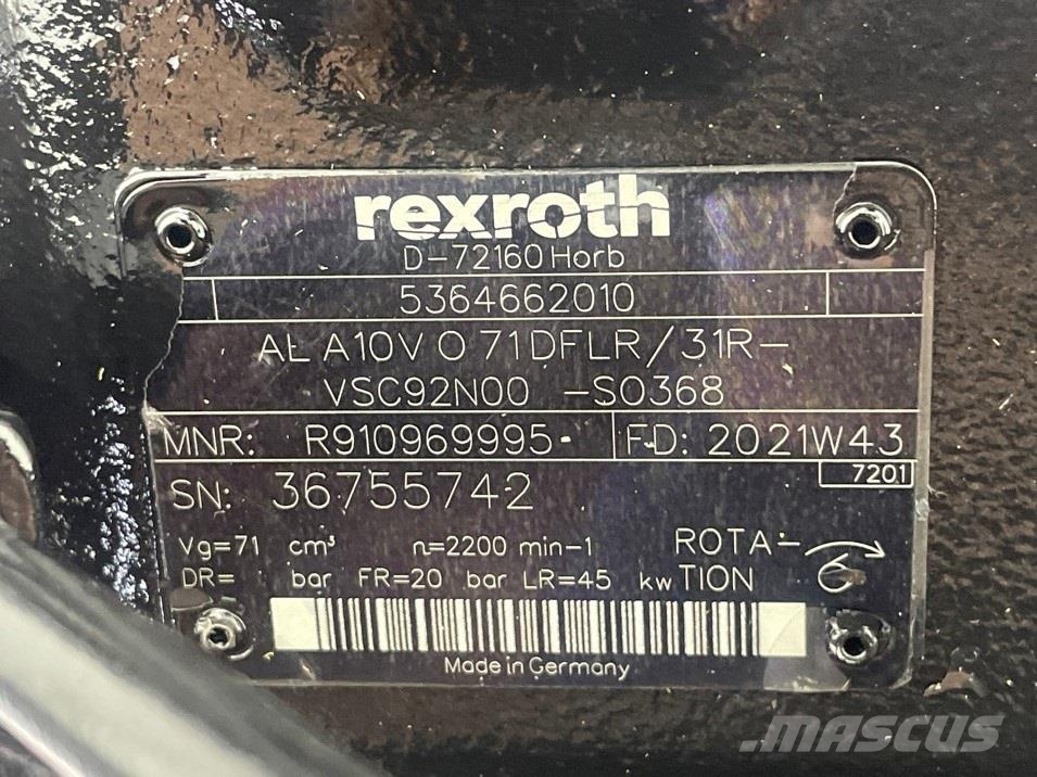 Terex 5364662010-Rexroth A10VO71-Load sensing pump Хидравлични