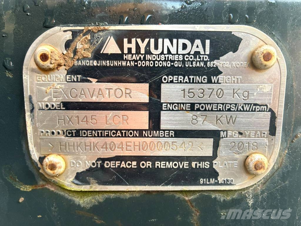 Hyundai HX 145 LCR Crawler excavators
