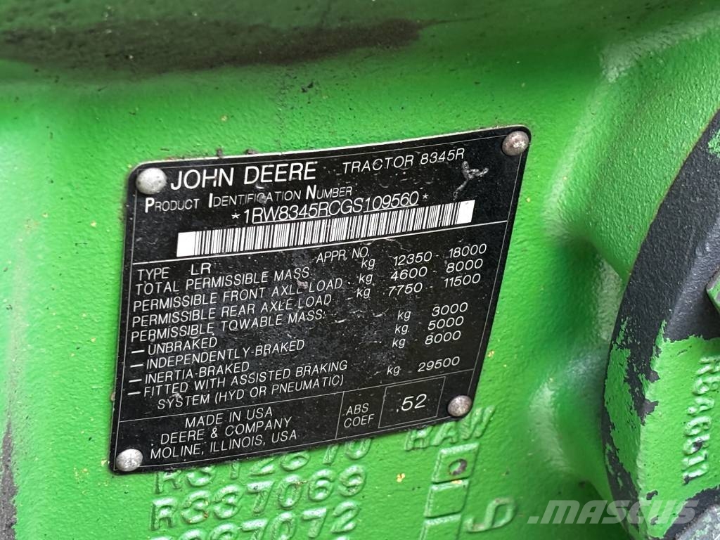 John Deere 8345 R Traktorid