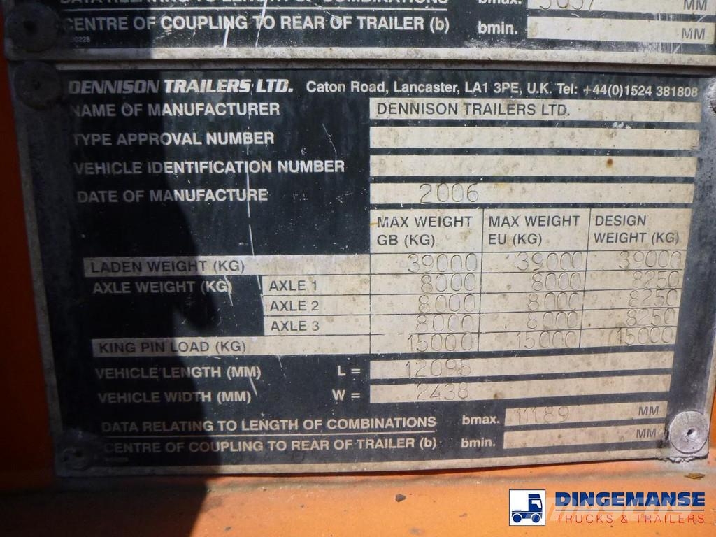Dennison 4-axle container combi trailer (3 + 1 axles) 20-30 Semirremolques portacontenedores