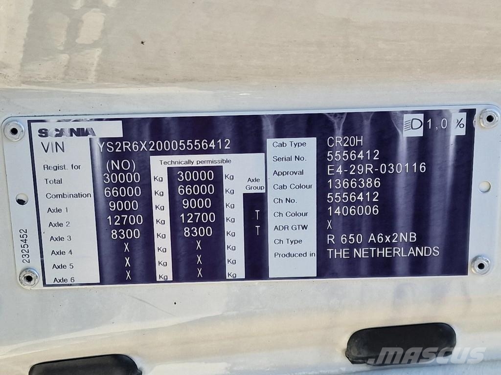 Scania R650 V8 NGS Highline 6x2 - Retarder - 3.15 WB - Fu Vlačilci