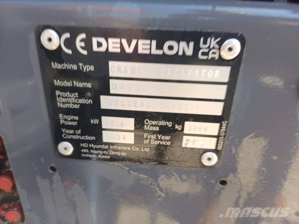 Develon DX 35 Z-7 Мини екскаватори < 7 т