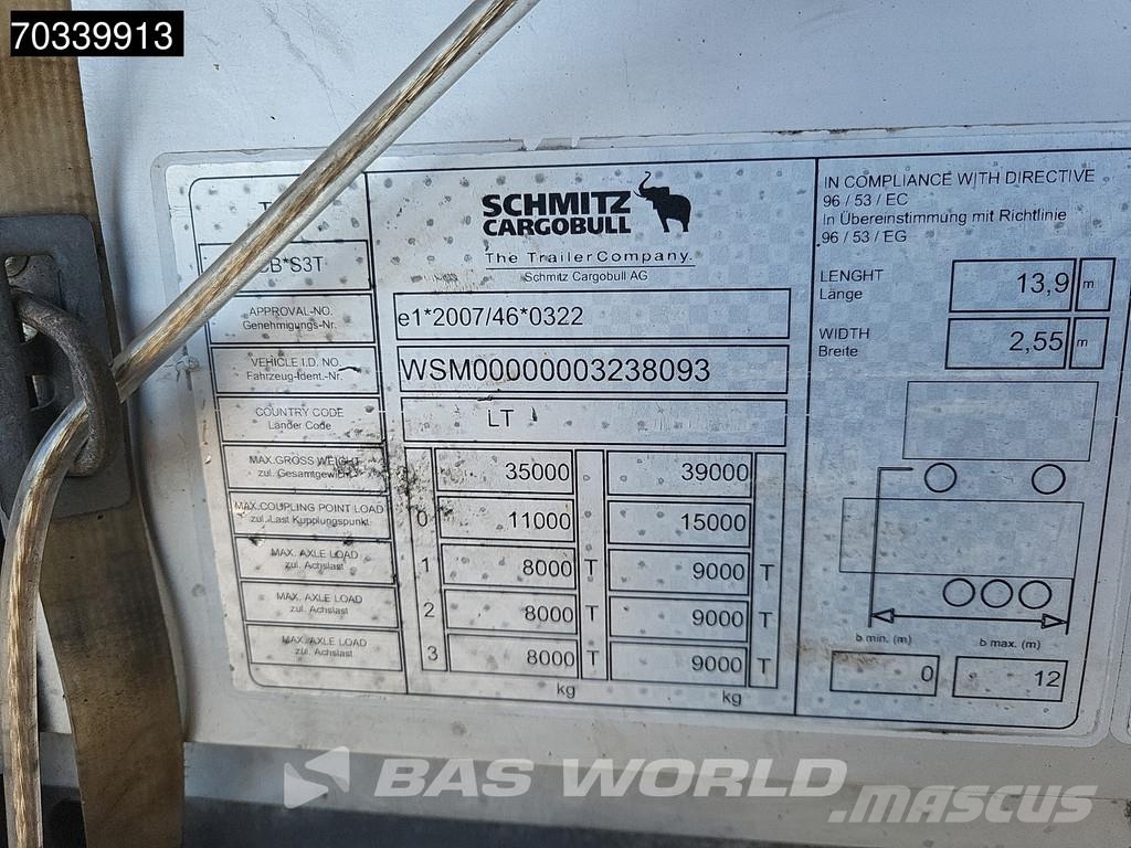 Schmitz Cargobull SCB*S3T 3 axles Sliding Roof Брезентови полуремаркета