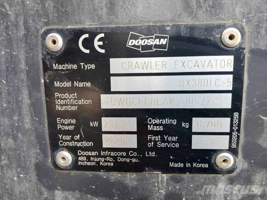 Doosan DX380LC-5 Гусеничні екскаватори