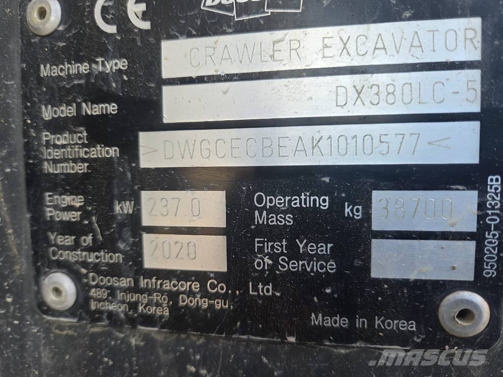 Doosan DX380LC-5 Paletli ekskavatörler