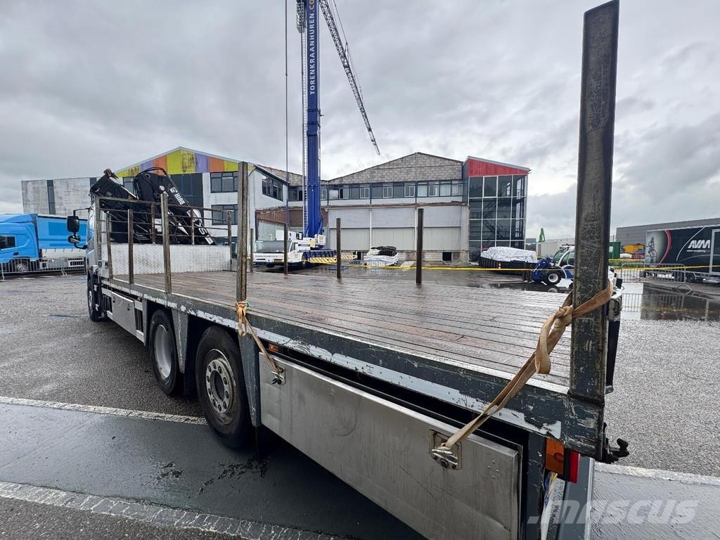 DAF CF 75.250 6X2 EURO 5 + HIAB 144D-4 CL شاحنات مسطحة/مفصلية الجوانب