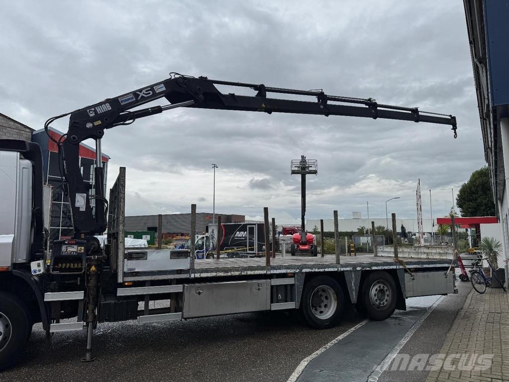 DAF CF 75.250 6X2 EURO 5 + HIAB 144D-4 CL شاحنات مسطحة/مفصلية الجوانب