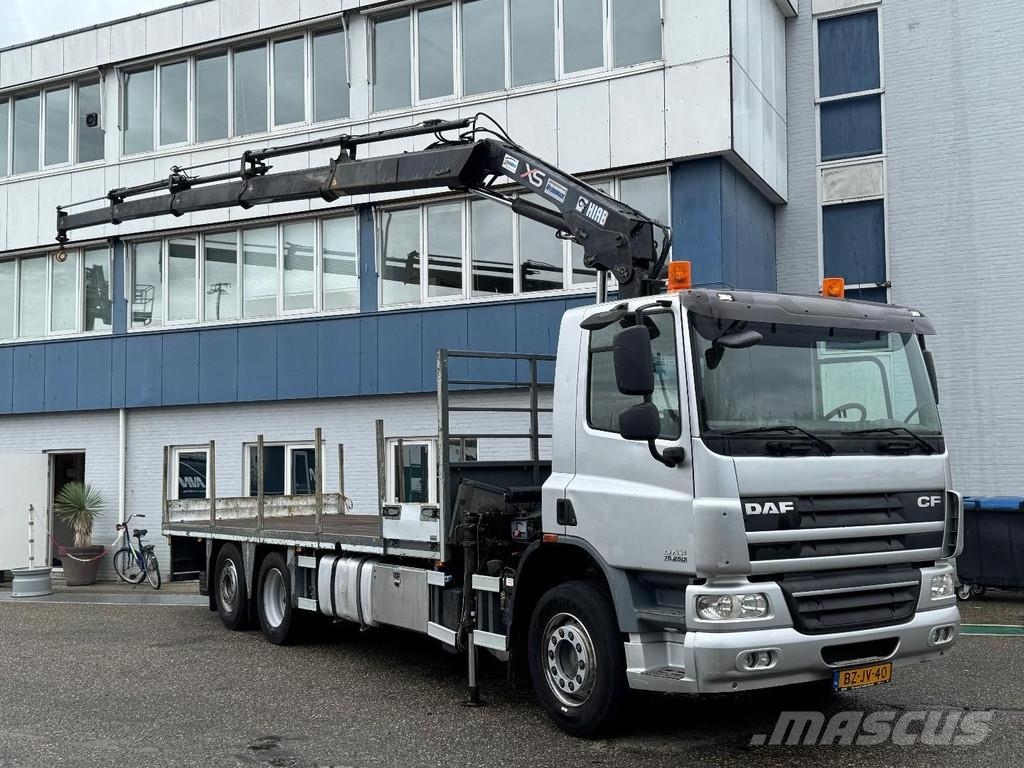DAF CF 75.250 6X2 EURO 5 + HIAB 144D-4 CL شاحنات مسطحة/مفصلية الجوانب