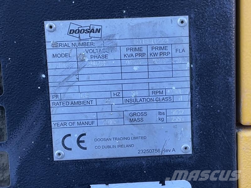 Doosan G100 Dízel áramfejlesztők