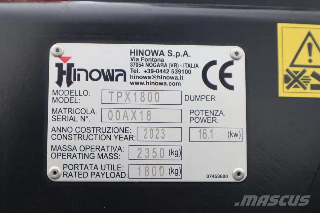 Hinowa TPX1800 | TRACKED FORKLIFT | 1.8 TON | EXT FORKS Maastotrukit