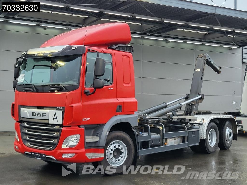 DAF CF 450 6X2 Meiller RS 2170 Abrollkipper Lift-Lenka Camion con gancio di sollevamento