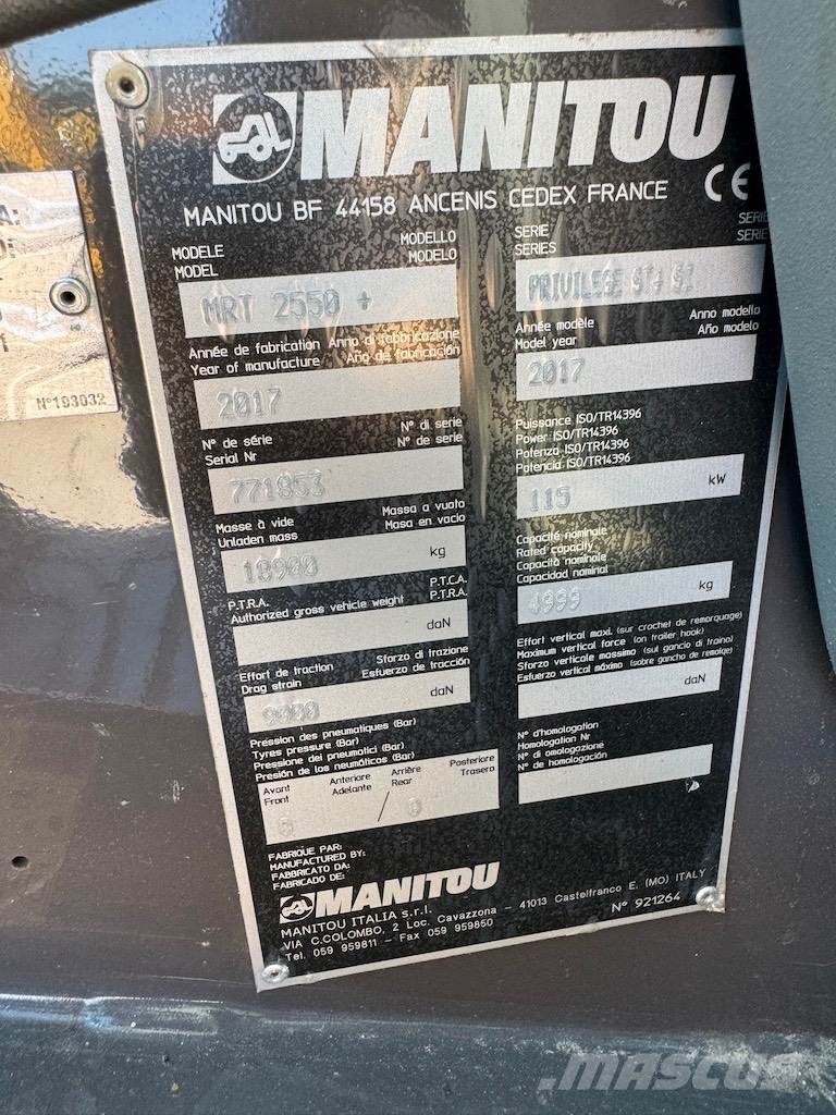 Manitou MRT 2550 Privilege Plus 伸縮臂操作車