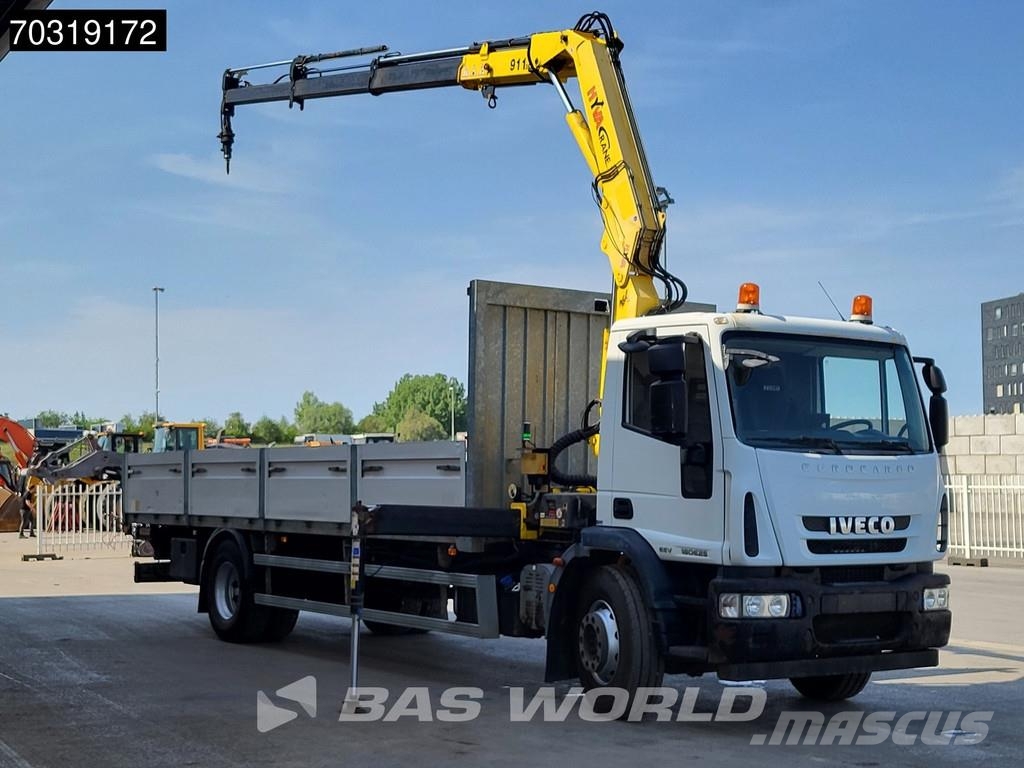 Iveco Eurocargo 180E250 4X2 HYVA V911 3S Kran Crane Manu Φορτηγά Kαρότσα με ανοιγόμενα πλαϊνά