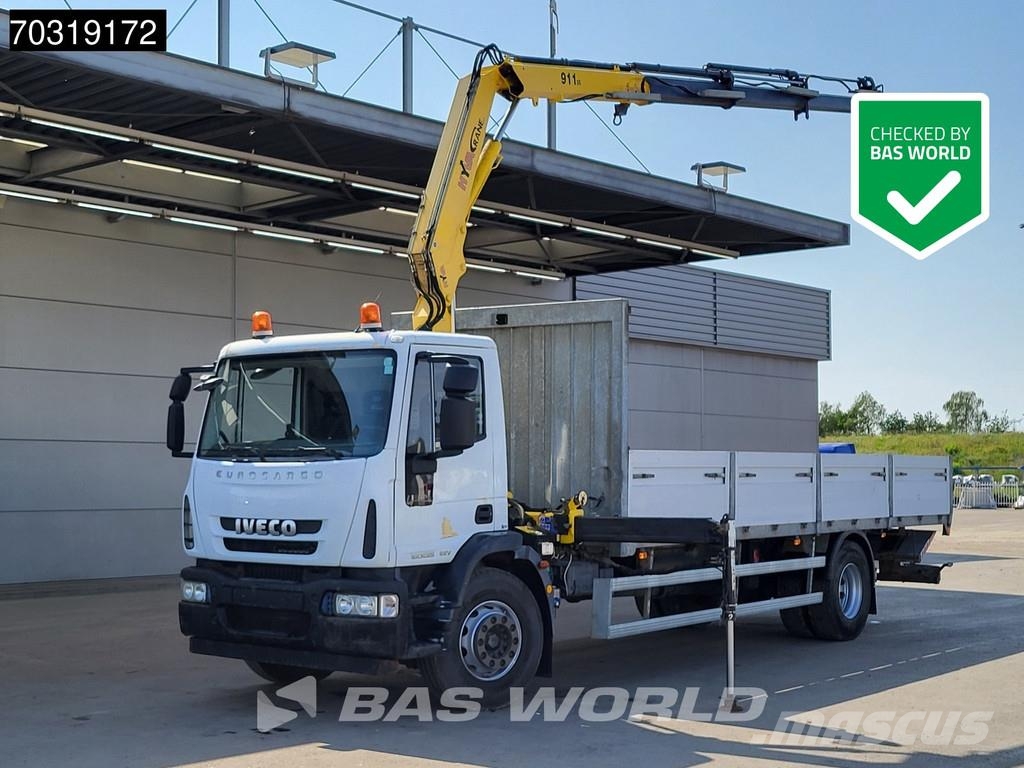Iveco Eurocargo 180E250 4X2 HYVA V911 3S Kran Crane Manu Φορτηγά Kαρότσα με ανοιγόμενα πλαϊνά