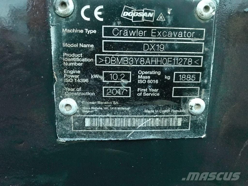 Doosan DX 19 Εκσκαφάκι (διαβολάκι) < 7t