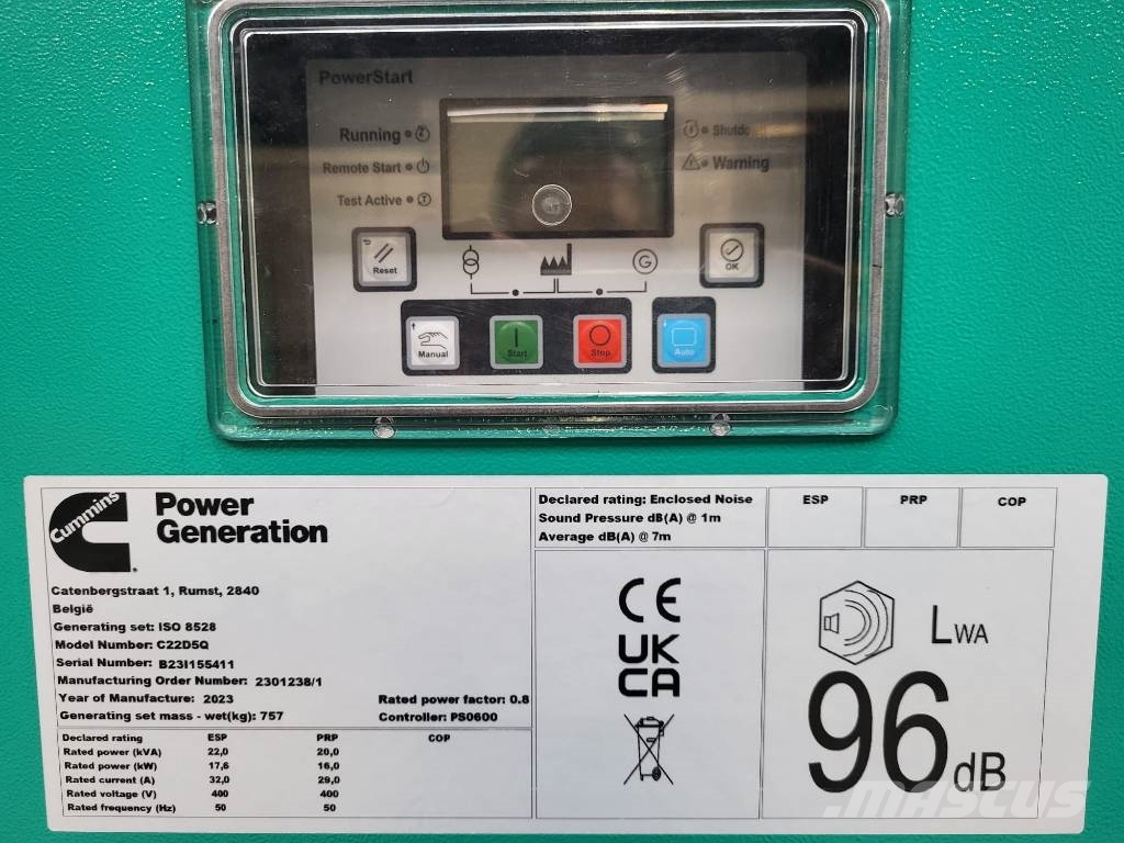 Cummins C22D5Q ディーゼル発電機