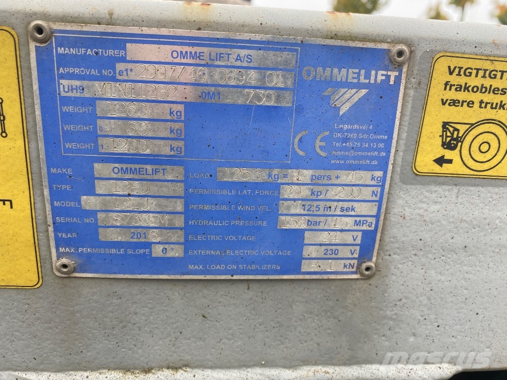 Omme Mini 12 EJ Trailer mounted platforms