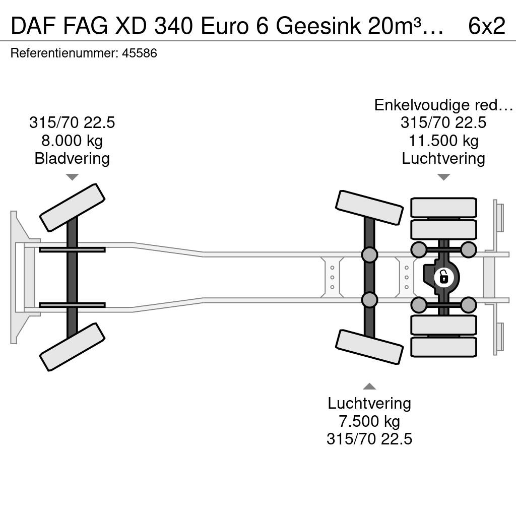 DAF FAG XD 340 Euro 6 Geesink 20m³ Welvaarts weighing Waste trucks