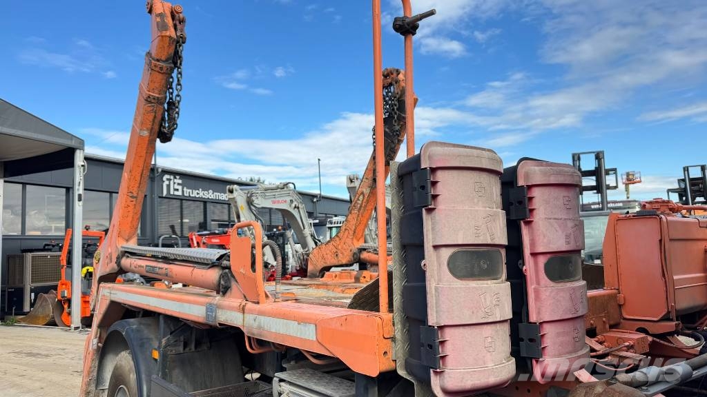 Mercedes-Benz AXOR 1829 4x2 meiller absetz tipper - spring Camion cu carlig de ridicare