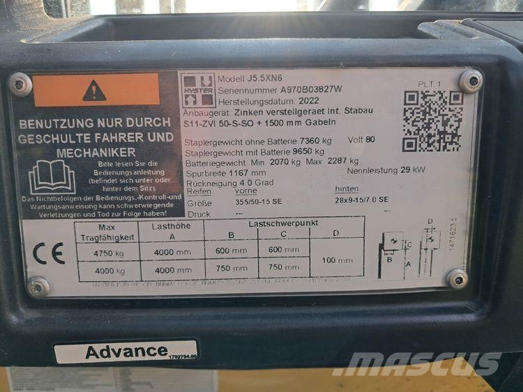 Hyster J5.5XN6 Elektriske trucker
