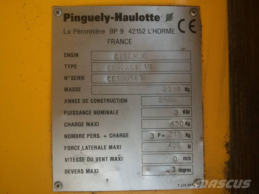 Haulotte COMPACT 10 V-3712 IO رافعات مقصية الشكل
