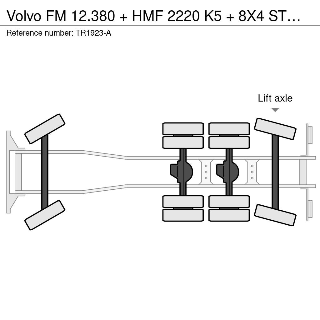 Volvo FM 12.380 + HMF 2220 K5 + 8X4 STEERING + TIPPER + Kiper tovornjaki