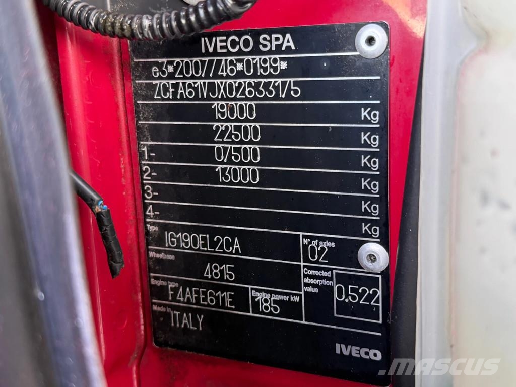 Iveco 190EL25 Haaksysteem/Kraan Euro 6 51.000 km Vrachtwagen met containersysteem