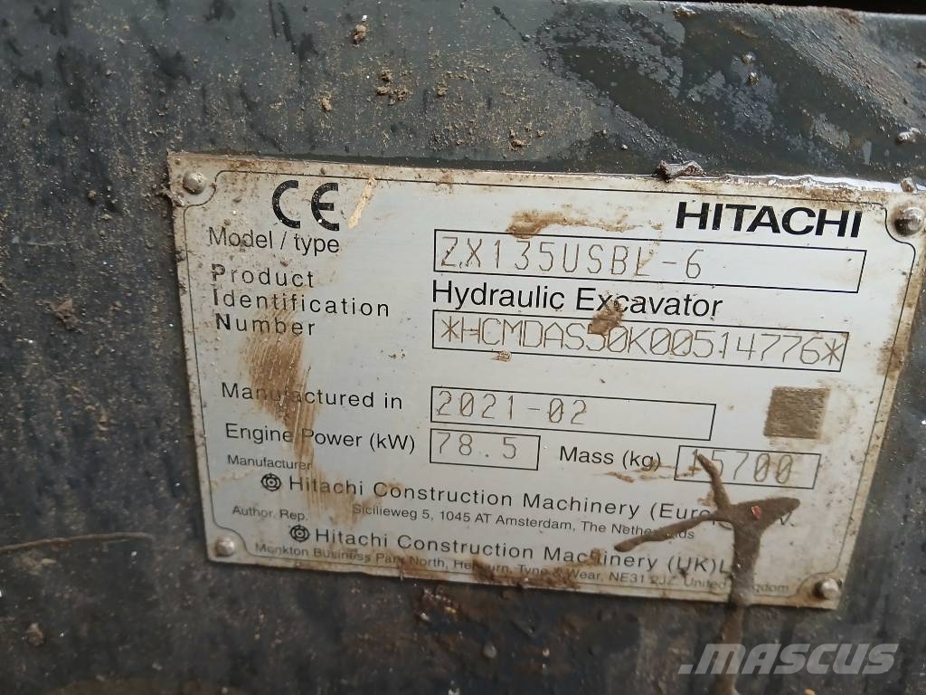 Hitachi ZX135USBL-6 履帶式 挖土機/掘鑿機/挖掘機