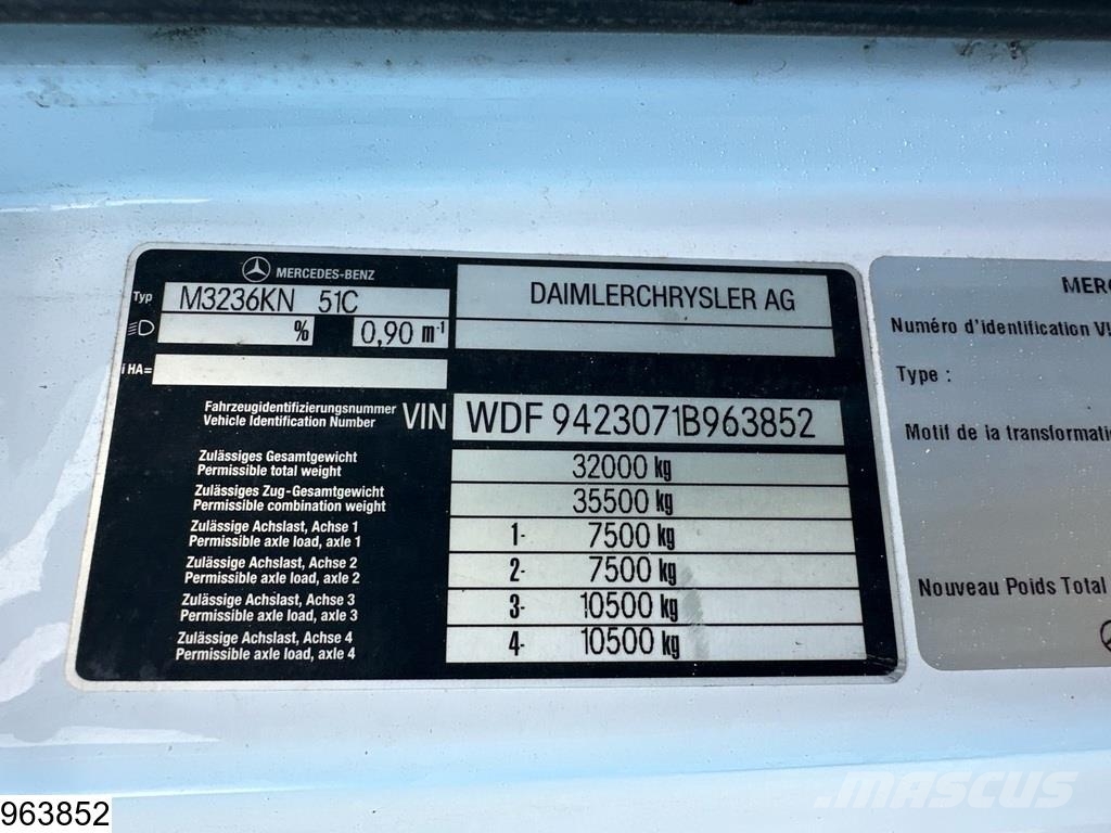 Mercedes-Benz Axor 3236 8x4, Palfinger, Remote, Bladvering Kipper