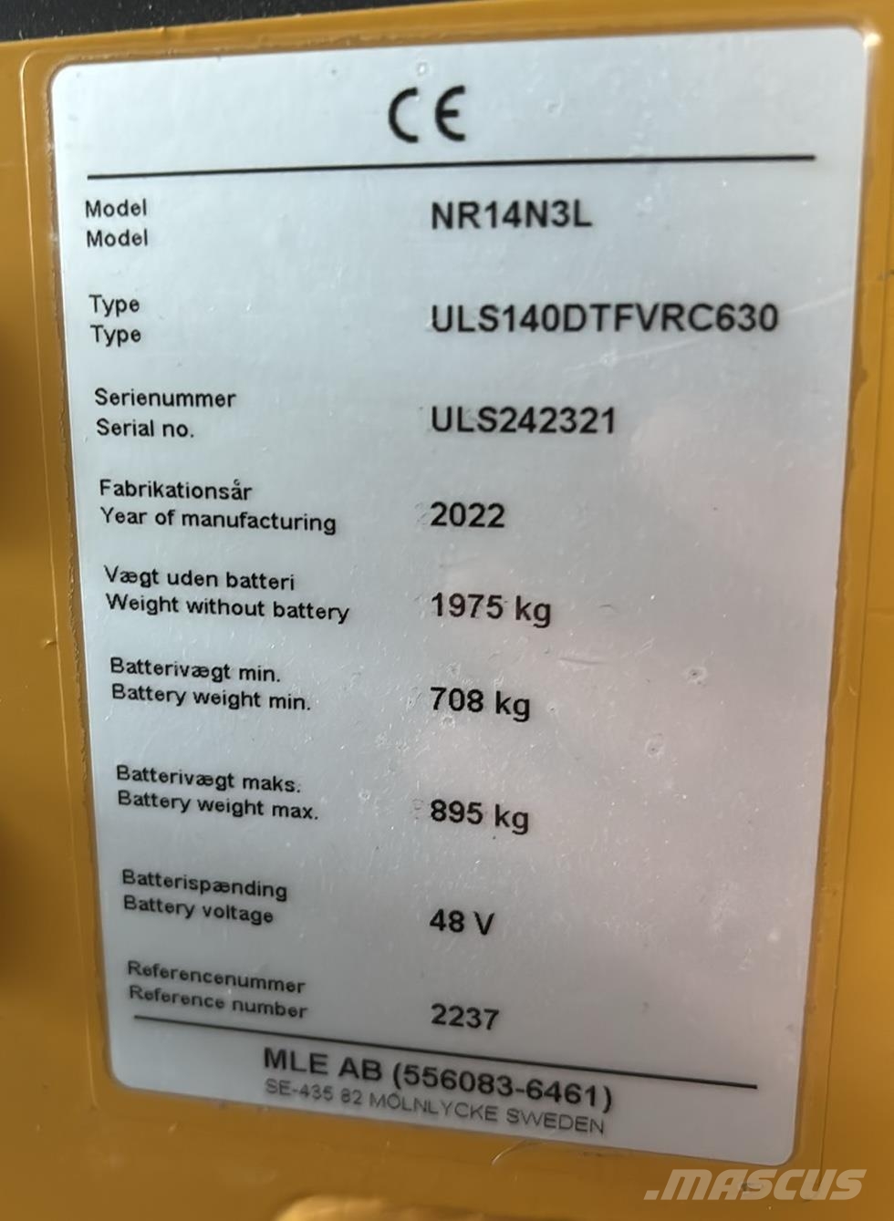 CAT Lift Trucks NR14N3L Viljuškari sa pomičnim stupom
