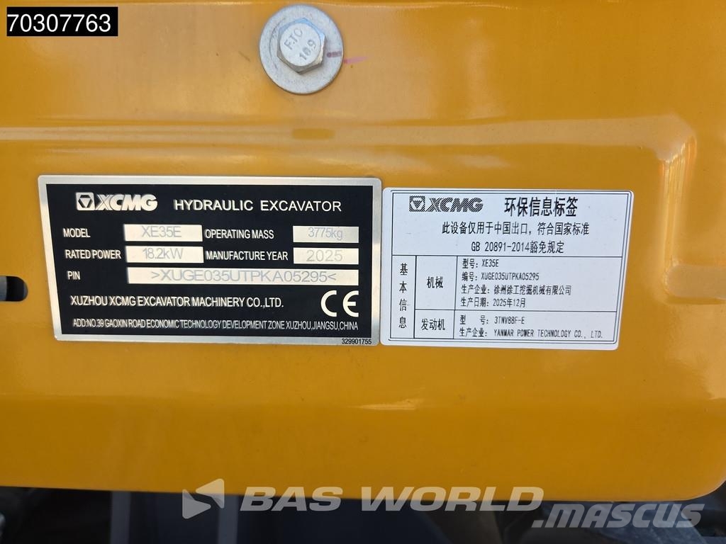 XCMG XE35 E HERSTELLERGARANTIE – YANMAR-MOTOR – CE Miniexcavadoras
