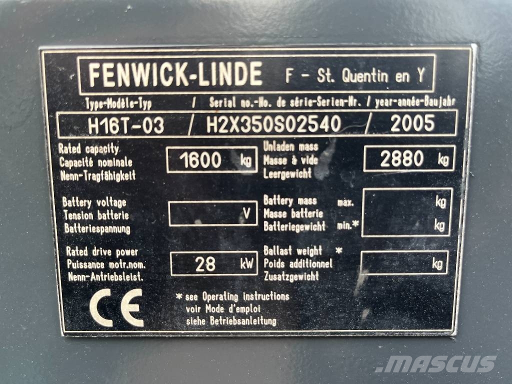 Linde H16T V-3867 OB Stivuitor GPL