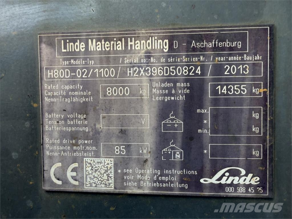 Linde H80D-02/1100 Diesel forklifts