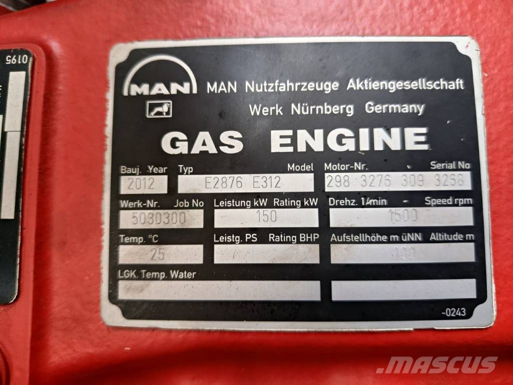 K+S (Wolf) GTK 140 (MAN E2876 E312) Gas BHKW 150 K Plynové generátory