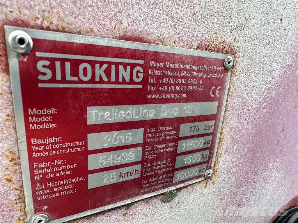 VIN 939 - SILOKING TRAILEDLINE DUO13 Ťahaný kŕmny vozí Farm machinery
