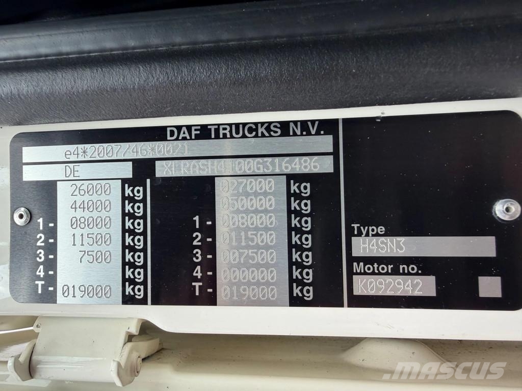 DAF XF 450 6x2 HMF 3220 K6+Fly jib ,Winch Euro 6D A/T 크레인