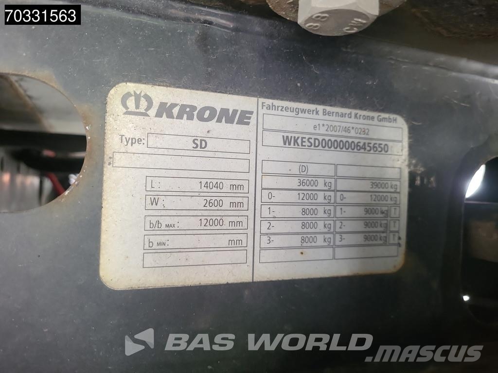 Krone SD Tailgate Lift Axle 250x270cm Semi-reboques com temperatura controlada