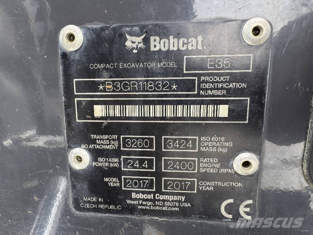 Bobcat E35 Powertilt 3xSchaufeln Klima Mini bageri <7t