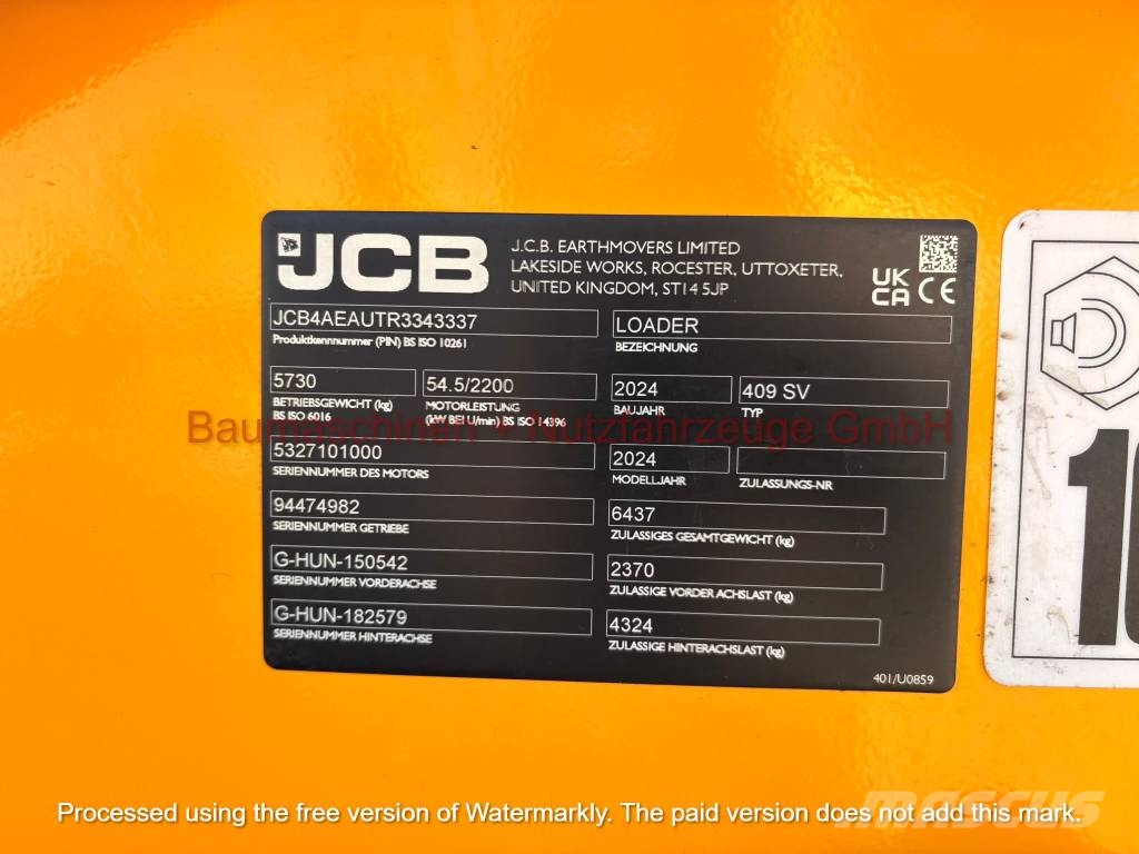 JCB 409 gebraucht BJ 2024 600h Utovarivači na kotačima
