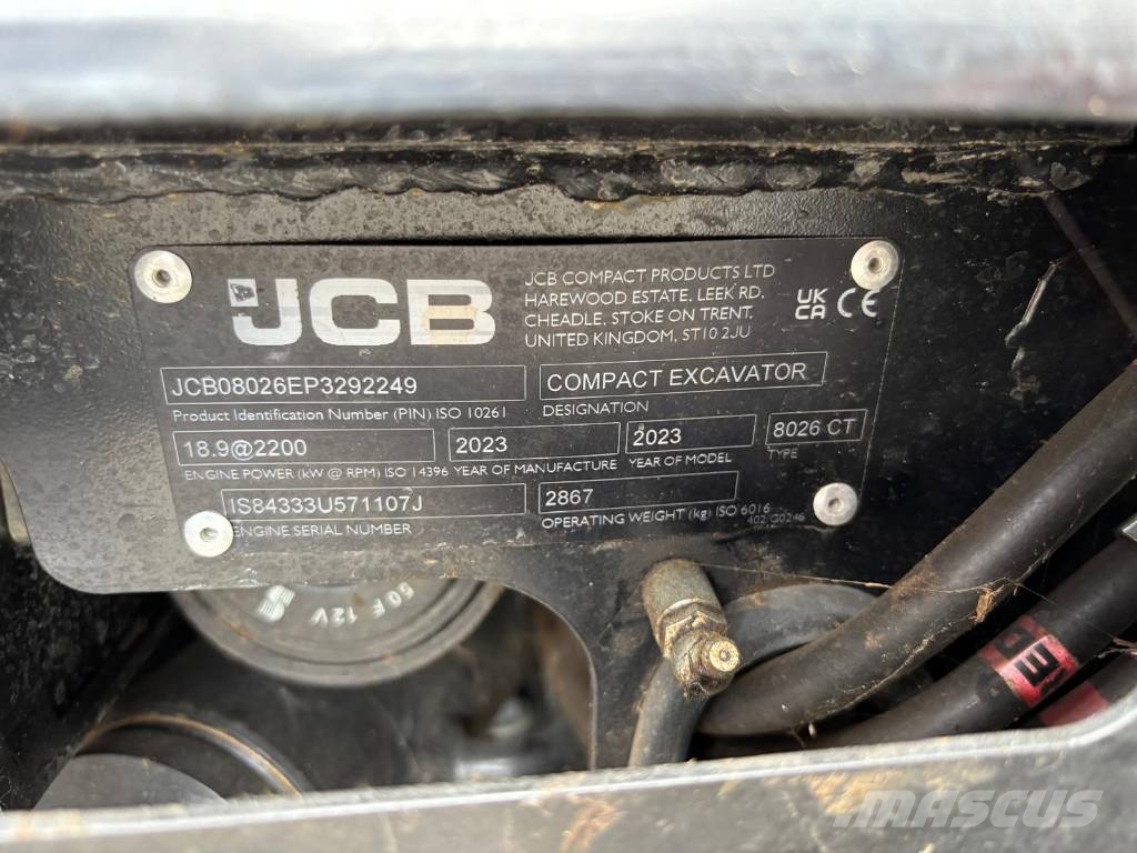 JCB 8026 Minigraafmachines < 7t