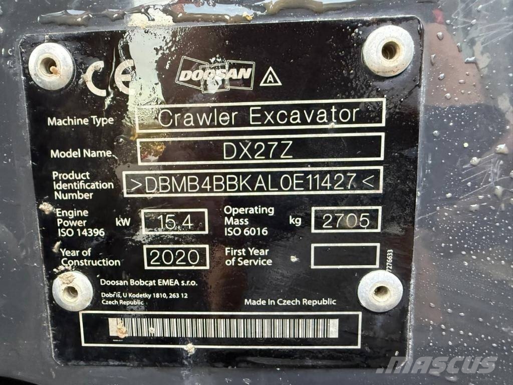 Doosan DX 27 Z Mini bageri < 7t