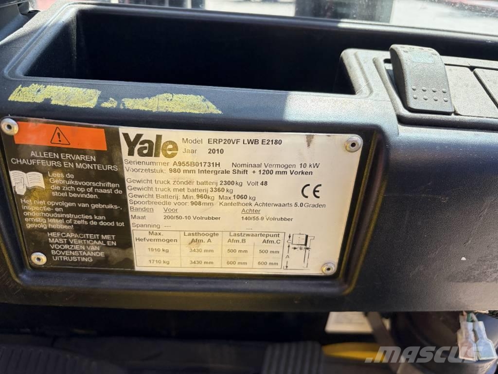 Yale ERP 20 VF LWB 2000kg freelift heftruck (2702HOURS) Elektrische heftrucks