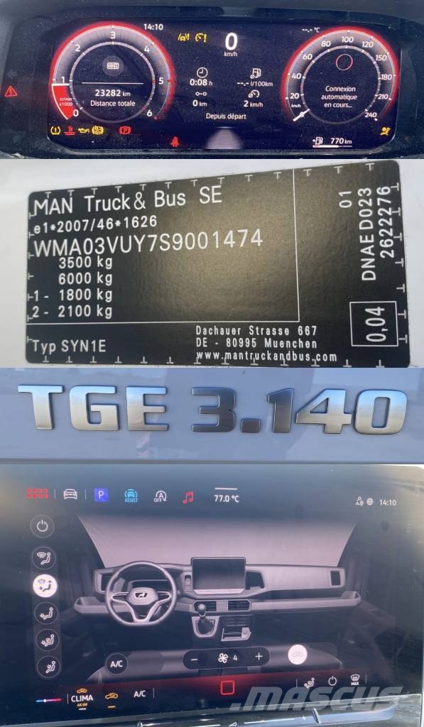 MAN TGE 3.140 2.0Tdi 1er Main endommagé Sanduk kombiji