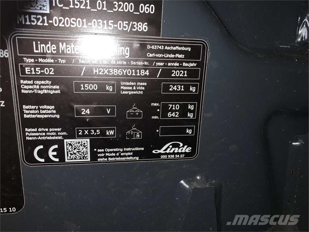 Linde E15 Електронавантажувачі