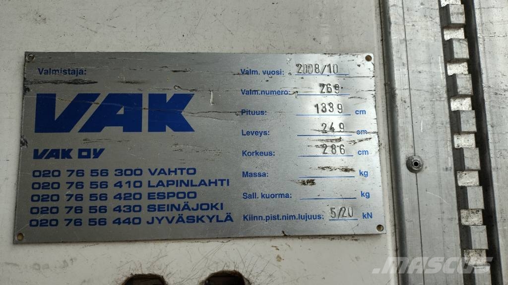 VAK Kokosivuauk,kärry thermoking kone Температурно-контролирани полуремаркета

