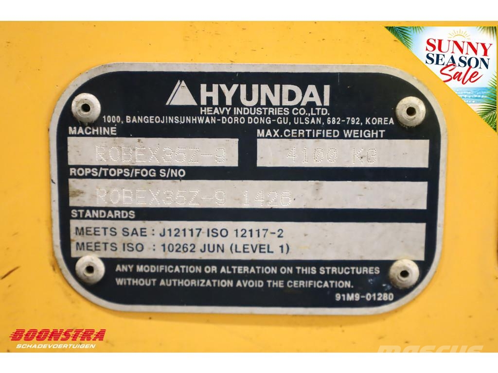 Hyundai Robex 35-Z-9 BY 2016 3.572 Uur Minibagger < 7t