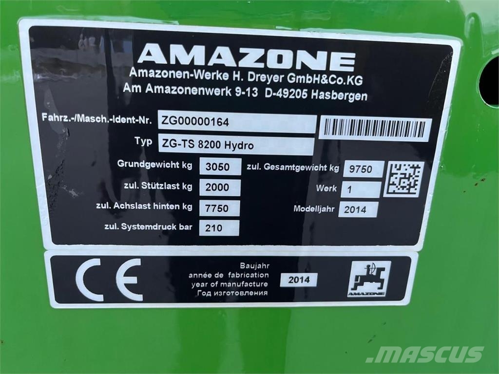 Amazone ZG-TS 8200 Hydro Profi 미네랄 살포기