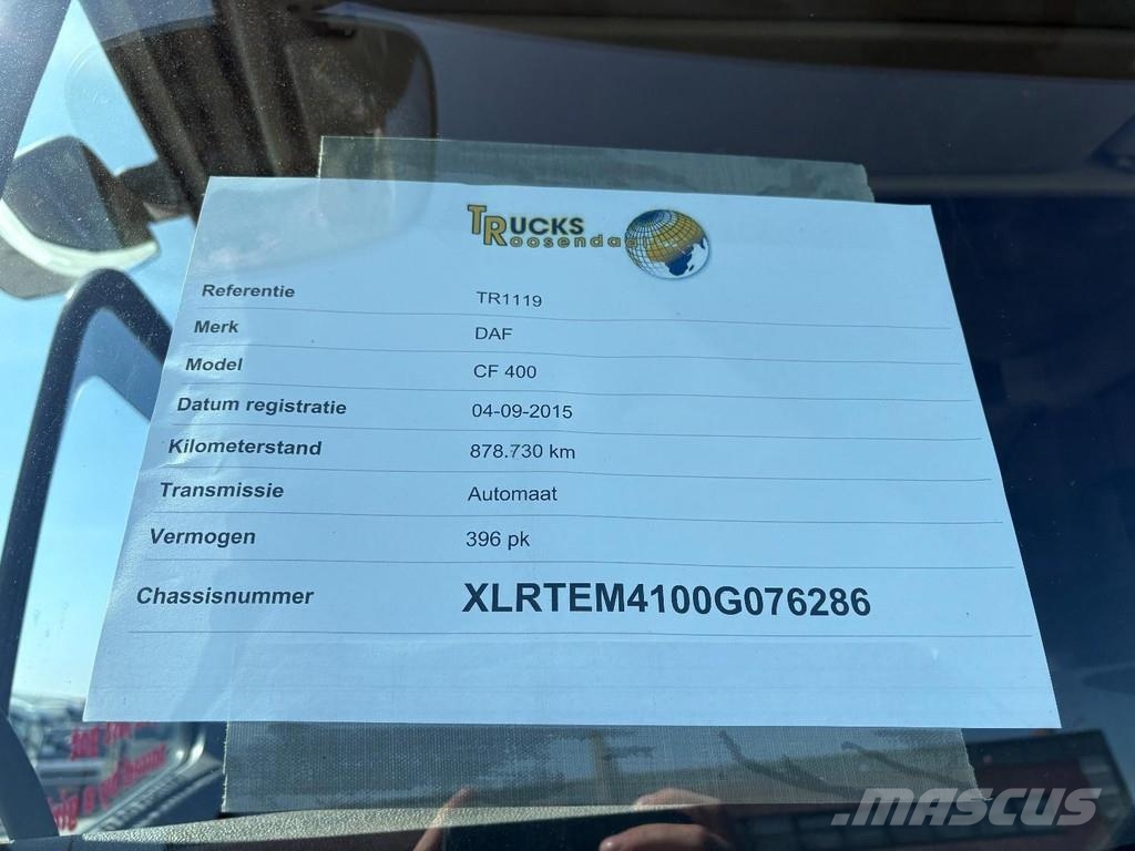DAF CF 400 + Euro 6 + spoiler + Smart tachograph + nic Tahače